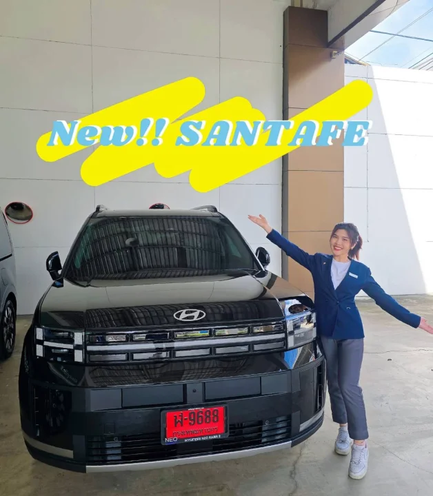 New santafe ตอนนี้มีโปรโมชั่น ดาวน์ 25% ผ่อน4 ปี ดอกเบี้ย 1.99%