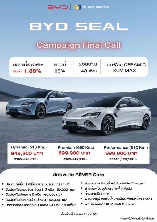 โปรโมชัน BYD Seal