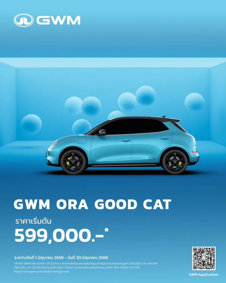 GWM ORA GOOD CAT สุดคิวต์ 😺🐾 มอบส่วนลดสูงสุดมูลค่า 200,000 บาท* สำหรับ รุ่น PRO และ ULTRA