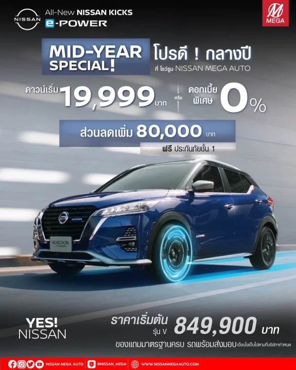 All-New NISSAN KICKS e-POWER MID-YEAR SPECIAL! โปรดี ! กลางปี
