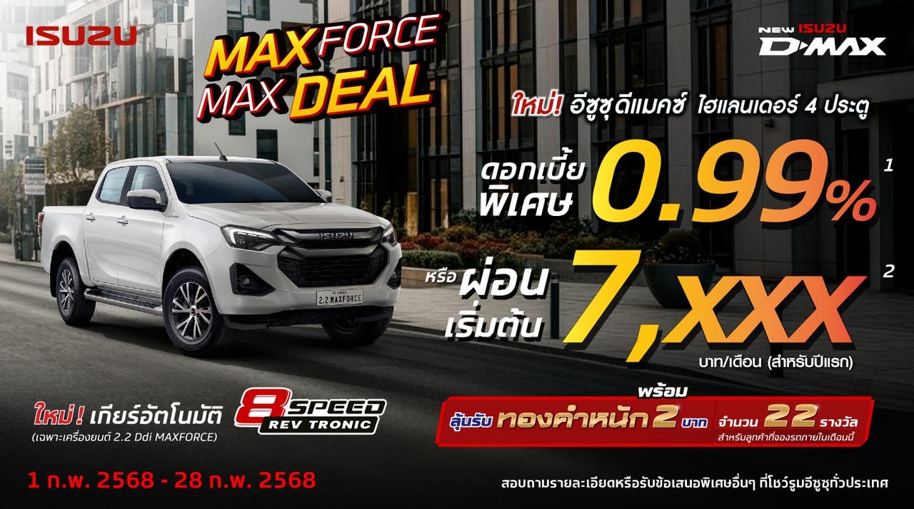 โปรโมชั่น Isuzu D-MAX Hi-Lander 4 ประตู ก.พ. 68